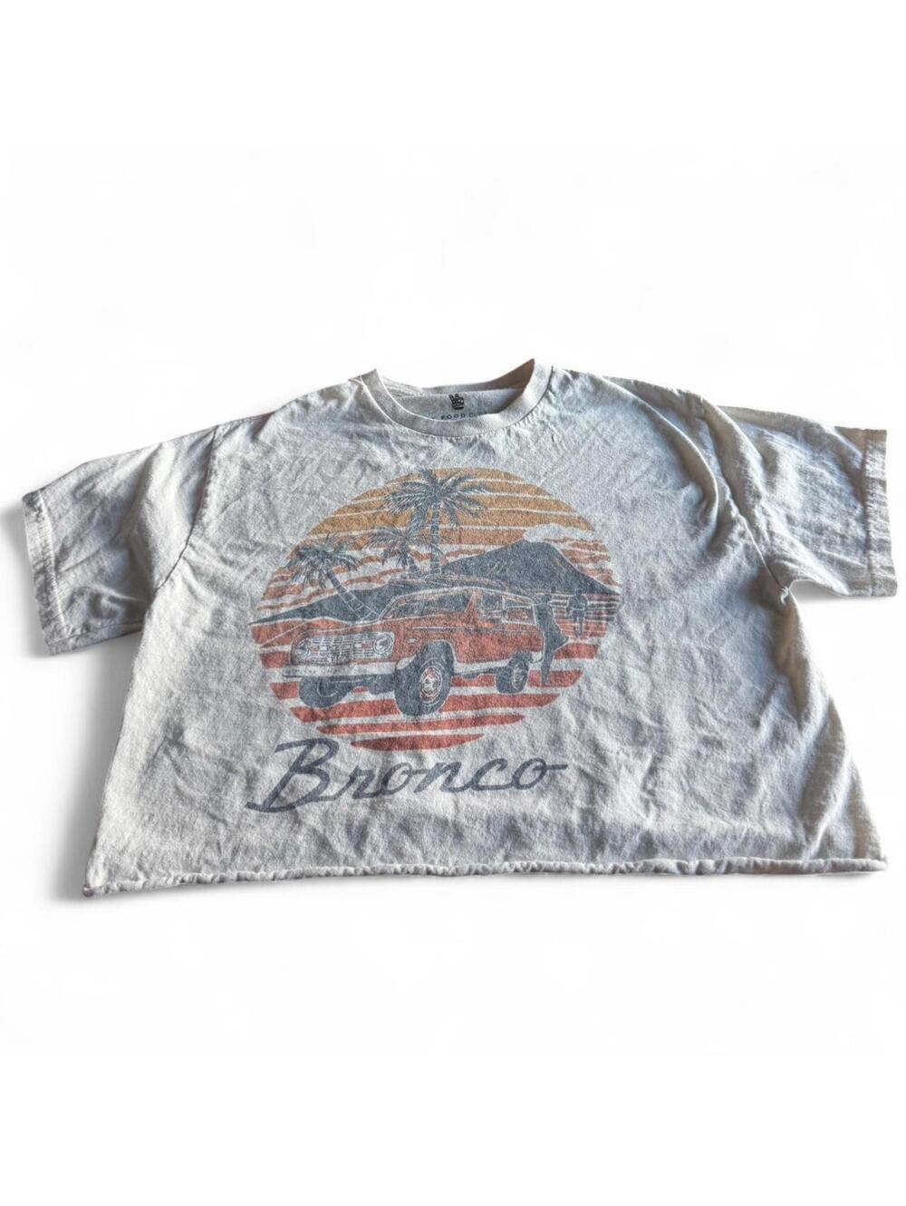 Retro Ford Bronco Graphic Cropped Tee, Size Small